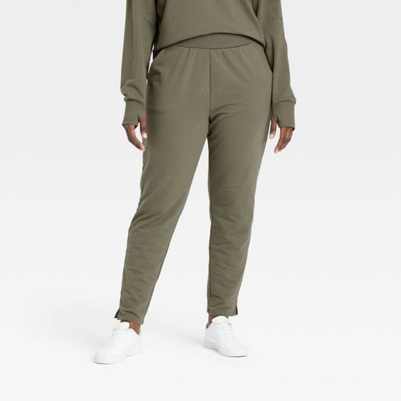 Women's French Terry Taper Pant - Moss Green XL - Picture 1 of 2